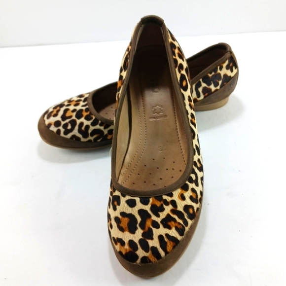 Ecco Shoes - ECCO Leopard Print Ballet Flat Calf Hair Leather Insole Womans 5.5